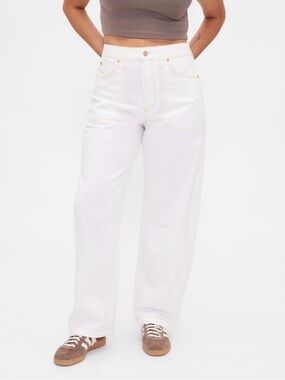 NWT GAP Curvy Barrel Jeans in Off-White